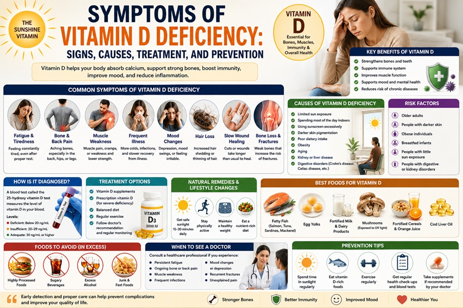 symptoms of vitamin d deficiency