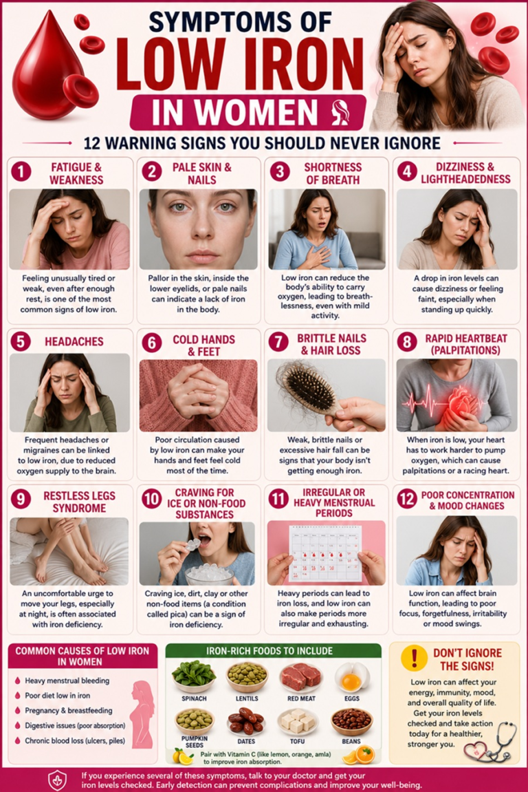 symptoms of low iron in women